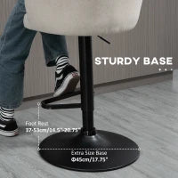 Bar Stools Set of 2, Swivel Counter Height Barstools with Back, Footrest, Adjustable Height, Beige