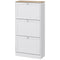 HOMCOM Modern Shoe Storage Cabinet 3 Flip Drawers Adjustable Shelves Organizer for 18 Pairs White