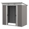 Outsunny 6' x 4' Outdoor Storage Shed, Metal Garden Tool Storage House Organizer with Lockable Sliding Doors and Vents for Backyard Patio Lawn, Light Grey