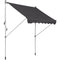 6.6'x5' Manual Retractable Patio Awning Window Door Sun Shade Deck Canopy Shelter Water Resistant UV Protector Grey