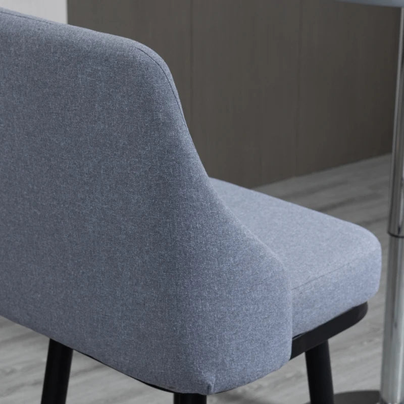 Extra Tall Bar Stools Set of 2, Modern 360° Swivel Barstools, Dining Room Chairs with Steel Legs Footrest, Light Grey