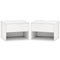 Floating Nightstand Set of 2, Wall Mounted Bedside Table with Drawer for Bedroom, White