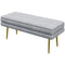HOMCOM Luxe End of Bed Bench: Dark Grey Velvet-feel Upholstered Padded Seat, Steel Legs, Modern Bedroom Furniture