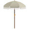 6.2' Beach Umbrella for Travel, Vent, Ruffles, Carry Bag, Portable Outdoor Umbrella for Garden, Light Green