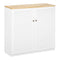 HOMCOM Bathroom Bliss: Freestanding Kitchen Sideboard Storage Cabinet with Louvered Doors, White Organizer