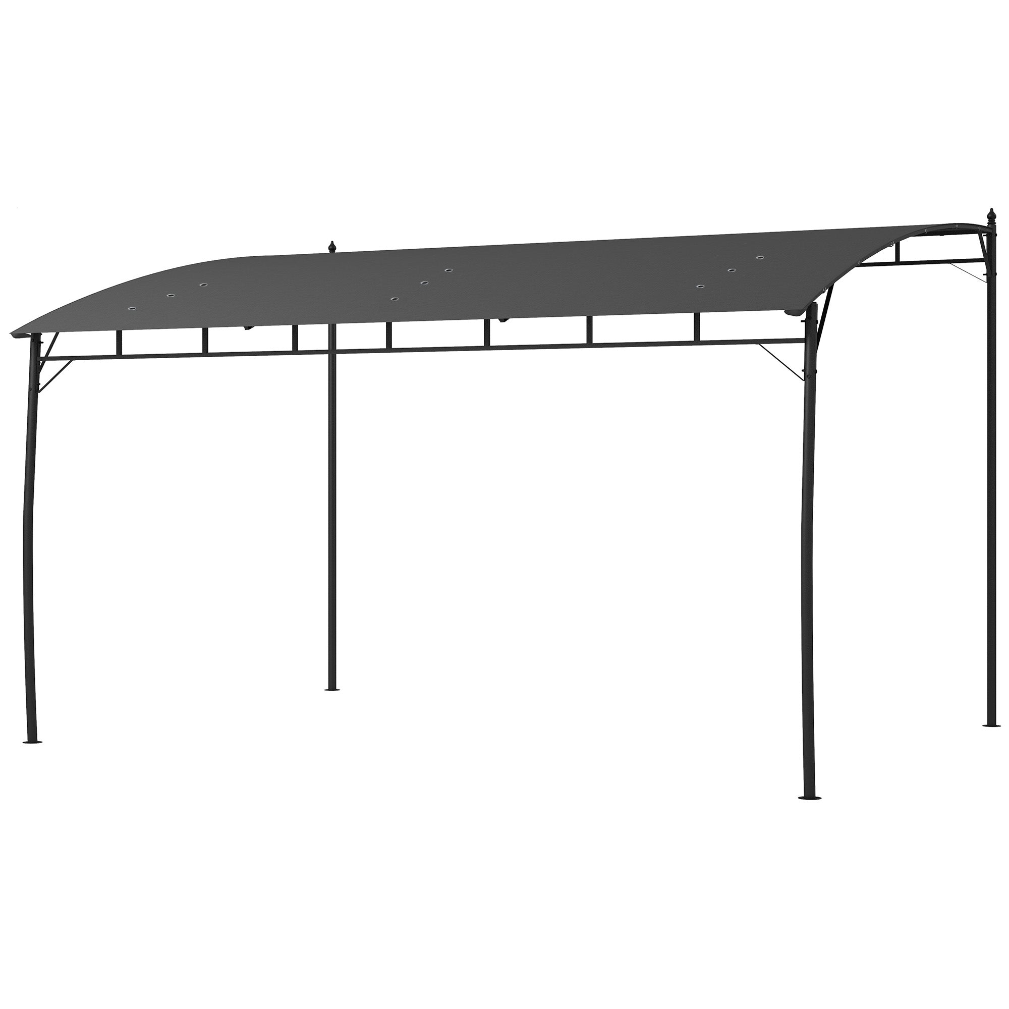 Outsunny 10' x 13' Outdoor Pergola with UV30+ Protection Canopy and Steel Frame for Porch, Patio, Deck, Backyard, Dark Grey 