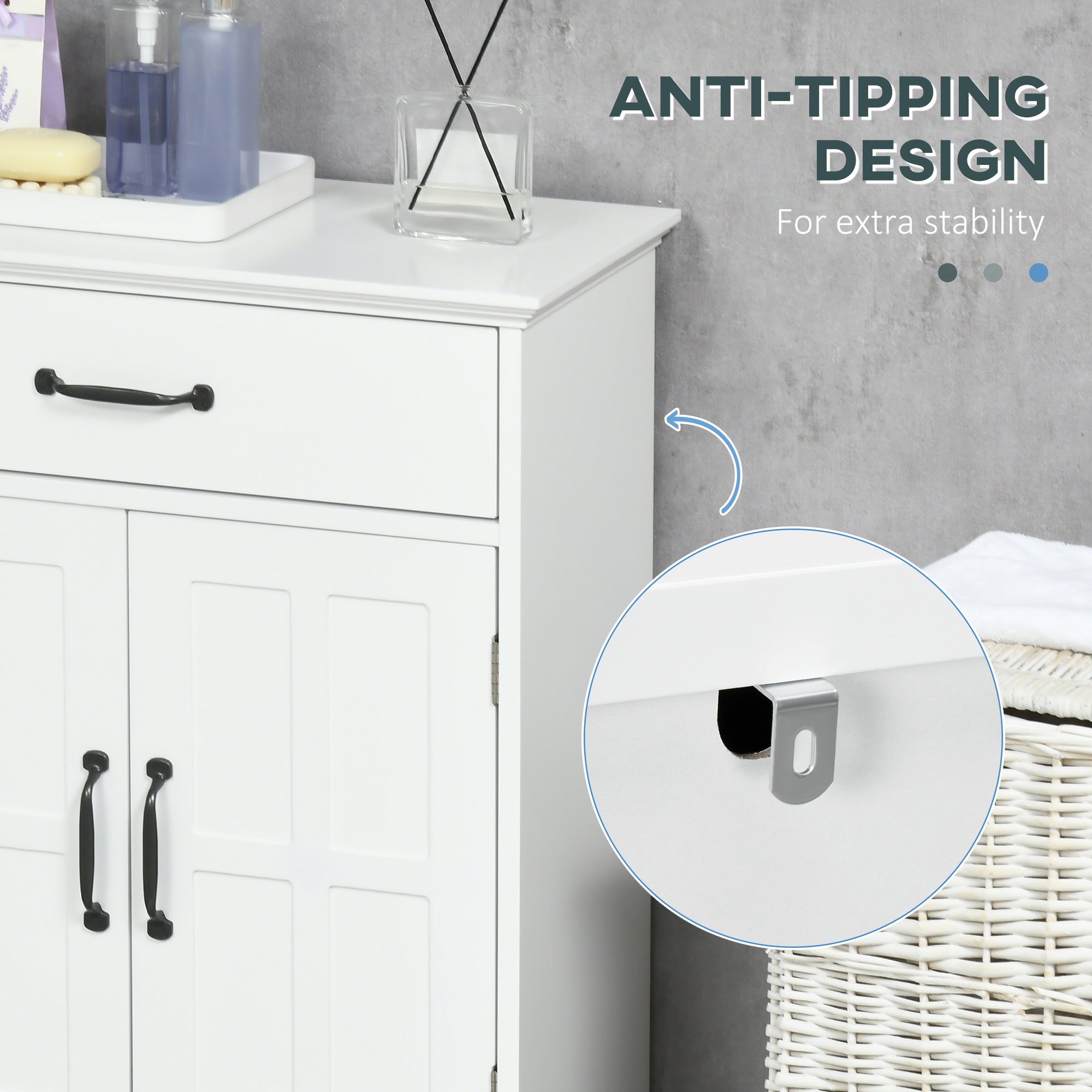 kleankin 2-Door Bathroom Cabinet: Adjustable Shelves, Versatile Storage & Compact 23.6"x11.8"x29.5" Design in White Finish 