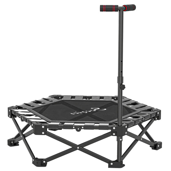 42-Inch Foldable Mini Fitness Trampoline with Adjustable Handlebar – 400 lb Capacity
