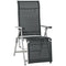 Outsunny Adjustable Folding Lounge Chair: 10-Position Backrest and Footrest for Deck, Beach, Porch, Black Finish