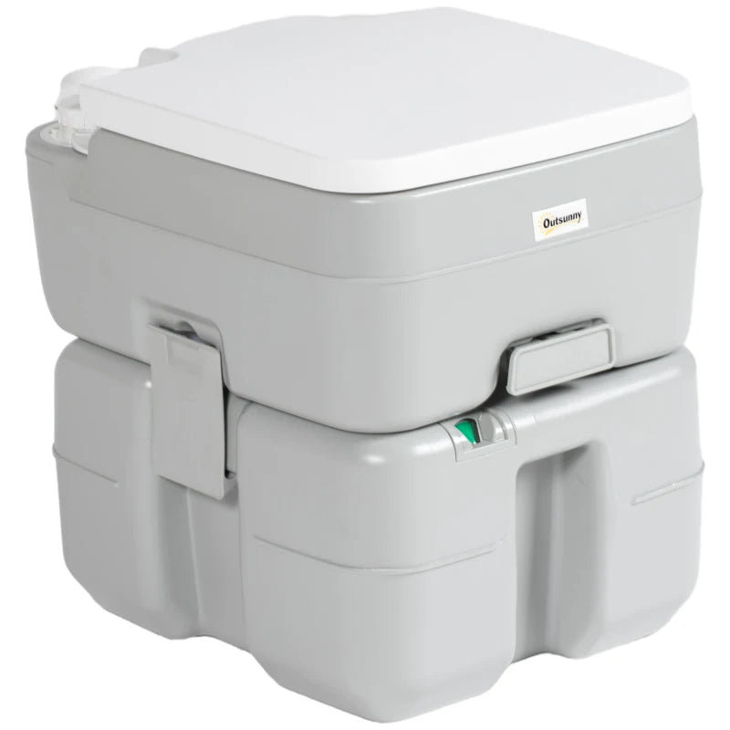 Porta Potty, 5.3 Gallon Portable Toilet with Level Indicator and Anti-Leak Pump for Camping, Boating, Hiking, Travel, RV