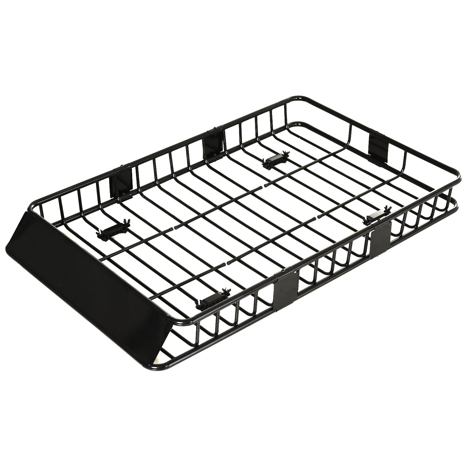 HOMCOM Adjustable 64"/43" x 39" Car Roof Rack Universal Rooftop Cargo Carrier with U-bolts 220 lbs Load Capacity 