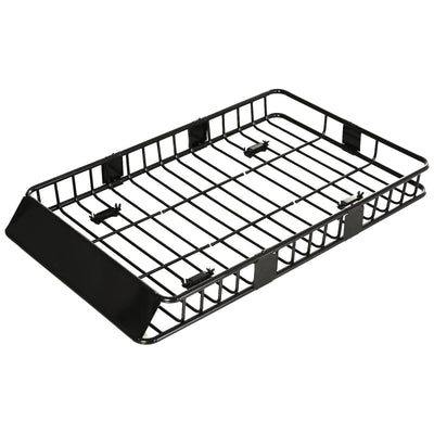 HOMCOM Adjustable 64"/43" x 39" Car Roof Rack Universal Rooftop Cargo Carrier with U-bolts 220 lbs Load Capacity 