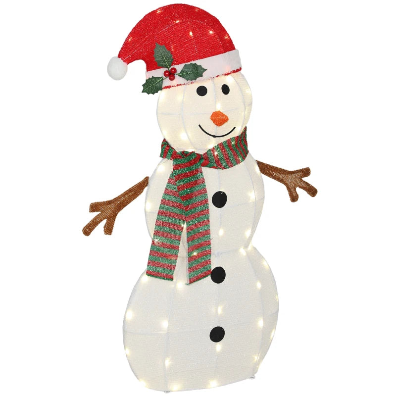 Lighted Christmas Decoration, Outdoor Christmas Snowman with LED Lights, Stakes, Zip Ties, IP44 Waterproof