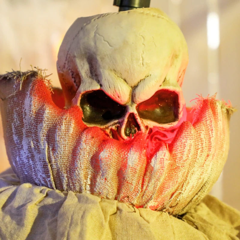 Outsunny 68" Life-Size Animated Pumpkin Clown – LED Eyes, Battery Operated Halloween Prop 