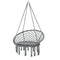 Outsunny Patio Hammock Chair, Hanging Rope Hammock Swing for Indoor & Outdoor Use with Backrest, Cotton-Polyester Blend, Fringe Tassels, Dark Grey