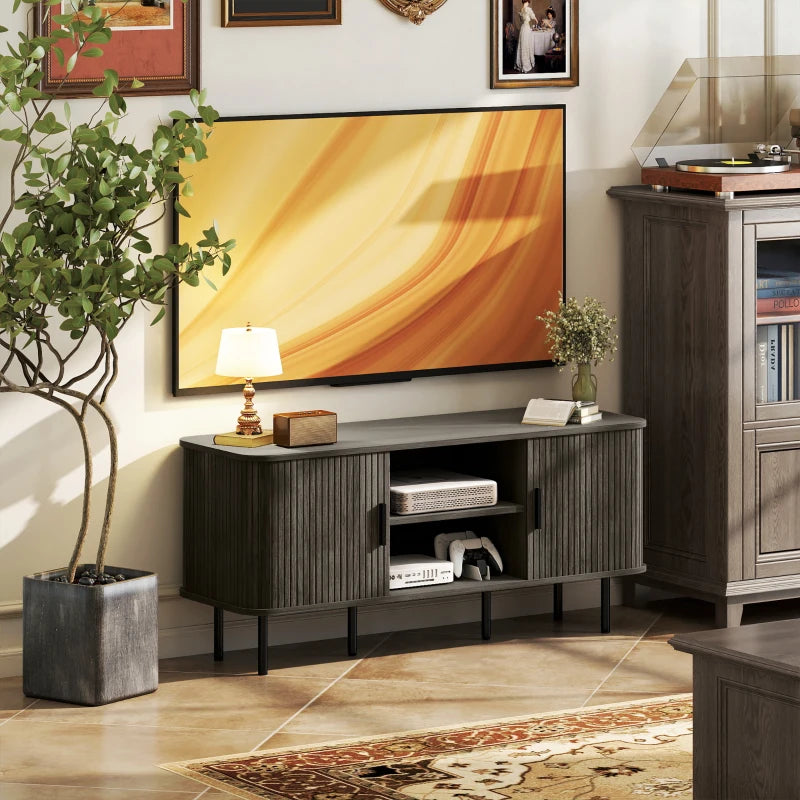 TV Stand Cabinet for TVs up to 55 Inches, TV Unit with Storage Shelves and Cabinets for Living Room, Grey