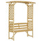 Garden Arch with 2 Person Bench, Wooden Garden Arbor Archway Trellis for Climbing Plants, Lawn, Backyard Decor, Natural