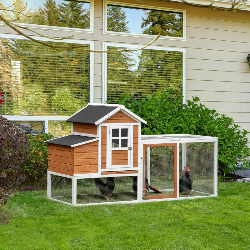 Chicken Run Waterproof Large Chicken Coop with Nesting Box for 2-4 Chickens, Orange and White
