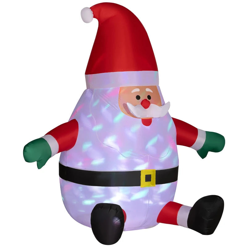 Outsunny 8ft Inflatable Christmas Santa Claus – LED Light-Up Blessings Sign, Outdoor Blow-Up Yard Display 