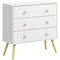 HOMCOM Elegant 3 Drawer Dresser Chest of Drawers with Wood Legs Handles for Living Room White