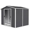Outsunny 8' x 7' Outdoor Storage Shed, Galvanized Steel Metal Garden Shed w/ Sliding Lockable Doors, Floor Frame, Vents, Waterproof Tool Shed for Backyard, Lawn, Patio, Dark Grey