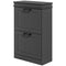 HOMCOM Compact Shoe Haven: 2 Flip Drawer Cabinet with Adjustable Shelves for 10 Pairs of Shoes, Black Finish