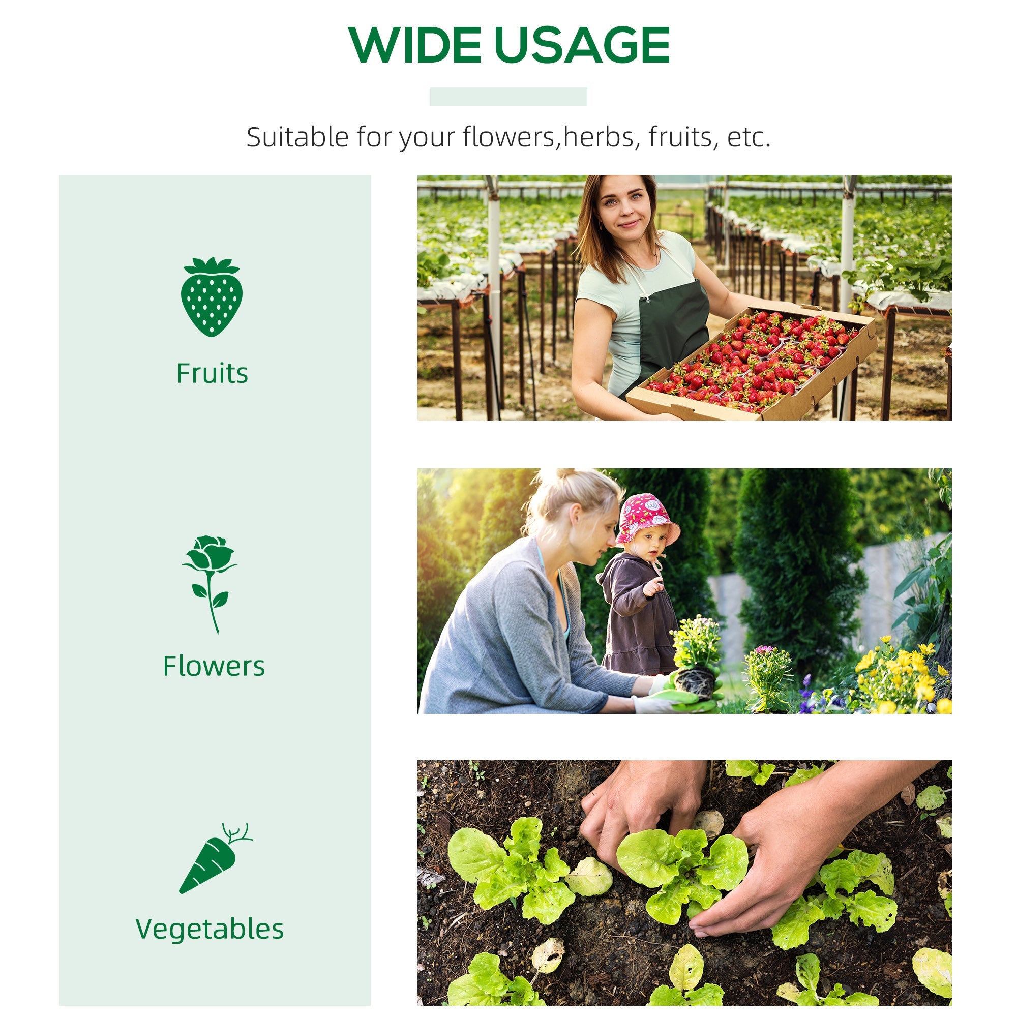 Outsunny Portable Mini Grow Refuge: 47" x 24" x 24" Outdoor Floral Plant Warm Haven 2 Windows Steel PE Cover White 
