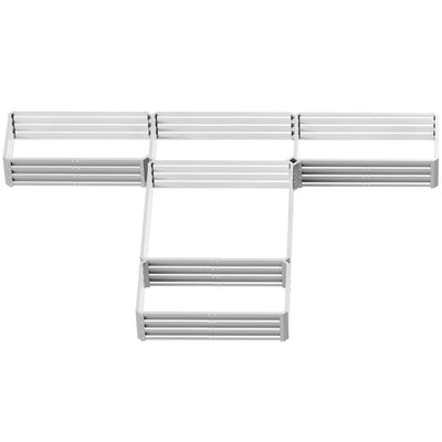 Outsunny Steel Raised Garden Bed, Set of 5 Large Box Planters for Outdoor Plants Vegetables Flowers Herbs, 8x8x1ft, Silver 