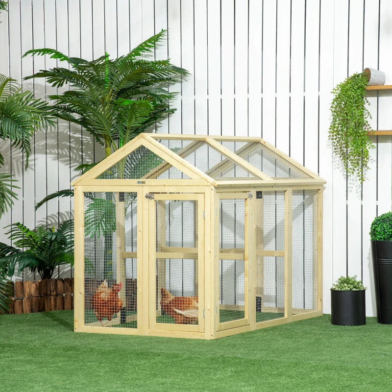 Chicken Run Expandable Outdoor Large Chicken Coop with 2 Doors and 3 Perches for 1–3 Chickens