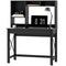 Computer Desk with Hutch, Home Office Table with Storage Shelves and Open Compartments for Writing, Work, Black