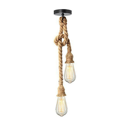 Vintage Industrial Rope Cage Ceiling Pendant Light ~1581 