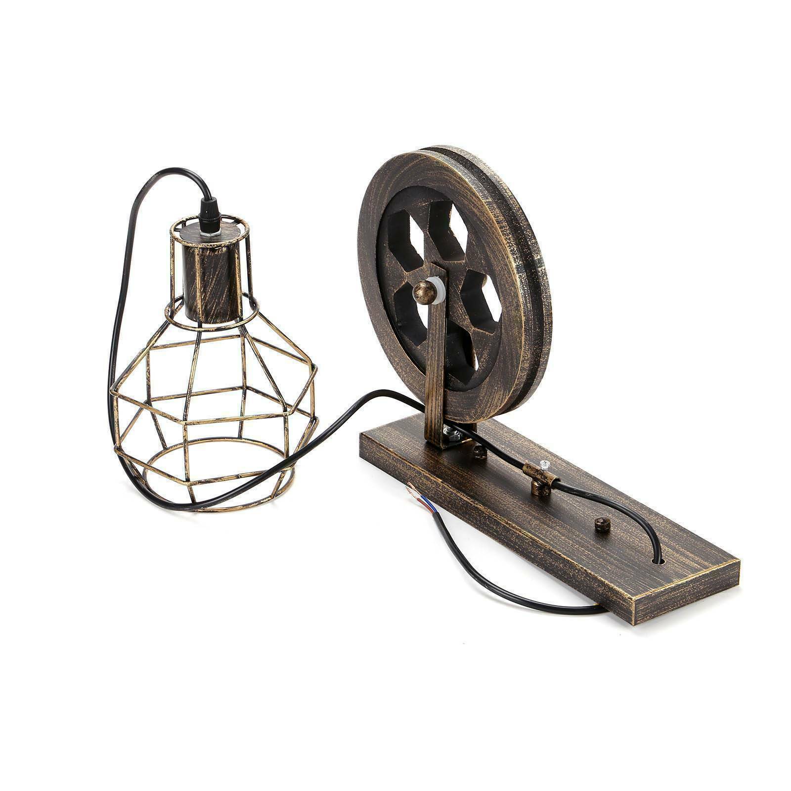 Industrial Pulley Wall Sconce Cage Wall Light Home Restaurant Farmhouse~1163