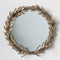 Laurel Wreath Wall Mirror – 17.75” W x 18.5” H, Antique Gold Metal Frame, Classic Victory Design, Decorative Statement Piece