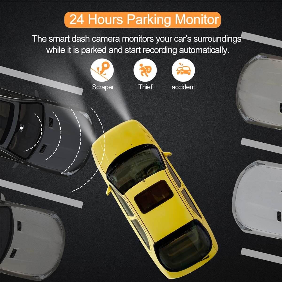 LDAS Dash Cam for Cars Front and Rear and SD Card Included 