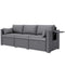 Outsunny 3 Seater Wicker Patio Sofa with Side Trays, Outdoor Couch with 6
