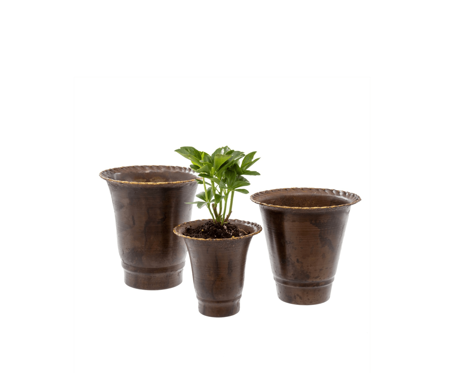 Leather Effect Trumpet Pots – Set of 3 
