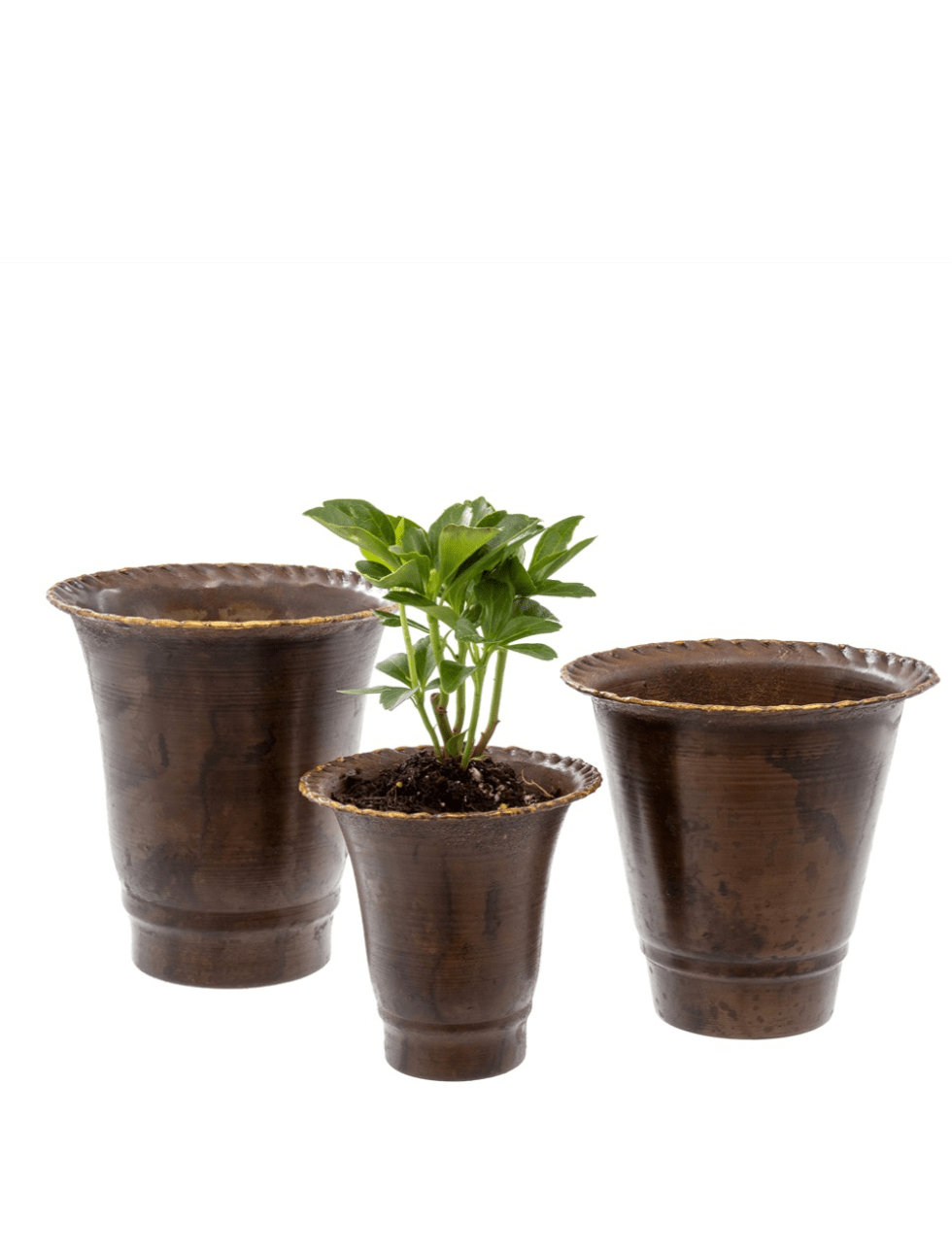 Leather Effect Trumpet Pots – Set of 3 