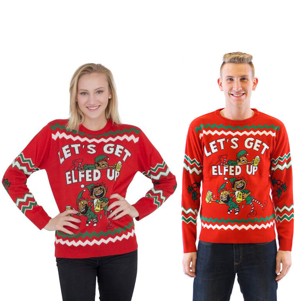 Couple - Let Get Elfed Up Drunken Elves  Sweater 