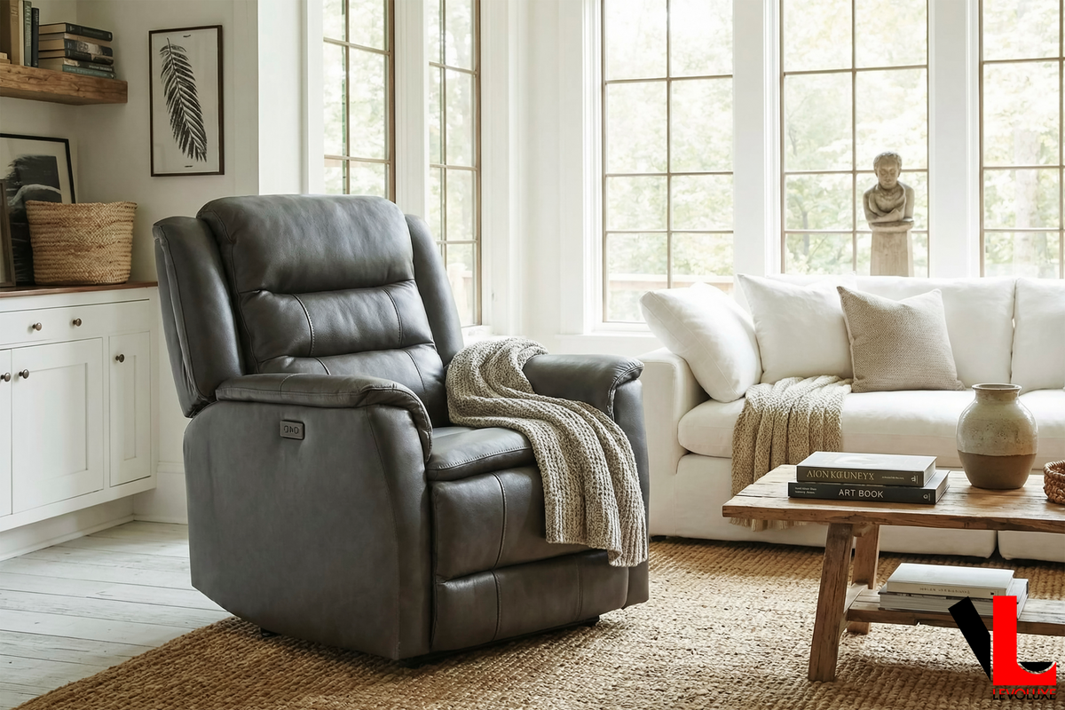 Carter 35" Power Reclining Chair in Leather Match - Available in 2 Colours