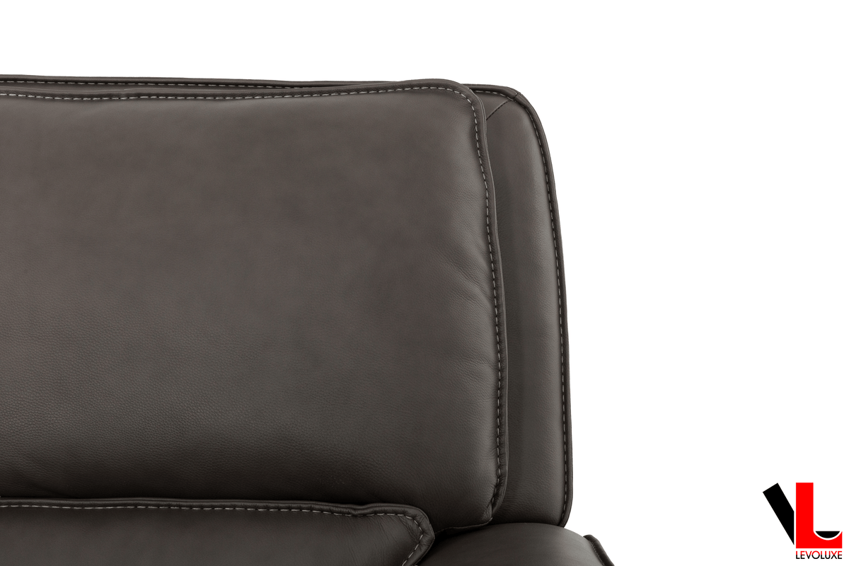 Odessa 92" Power Reclining 3 Seater Sofa with Power Headrests in Tex Grey Leather Match
