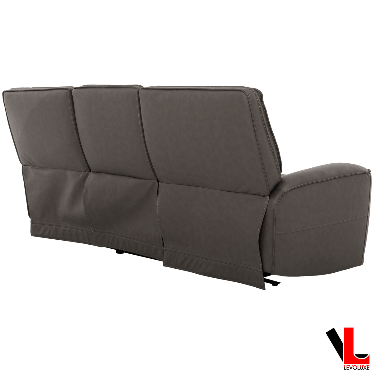 Odessa 92" Power Reclining 3 Seater Sofa with Power Headrests in Tex Grey Leather Match