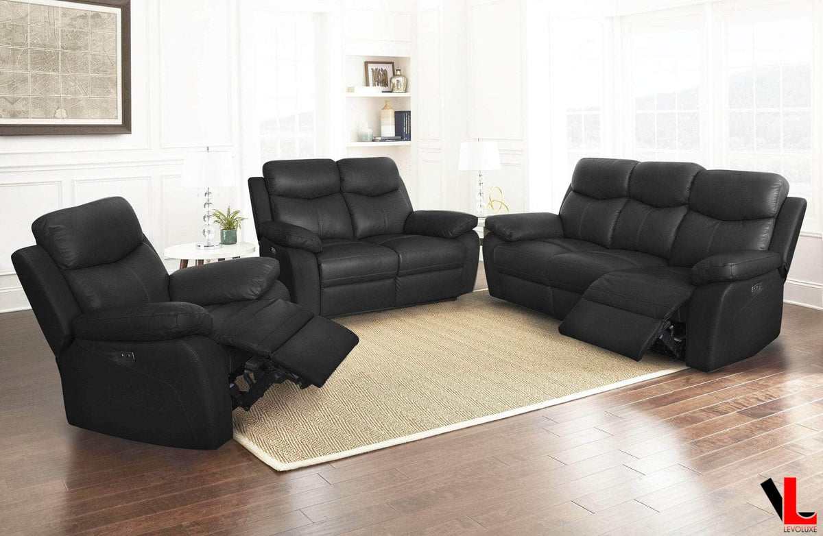 Aveon 3 Piece Pillow Top Arm Reclining Sofa, Loveseat and Chair Set in Leather Match - Available in 3 Colours