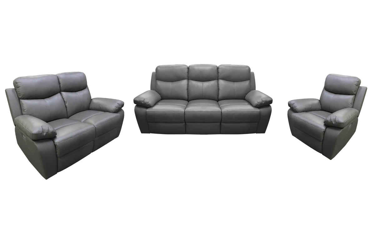 Aveon 3 Piece Pillow Top Arm Reclining Sofa, Loveseat and Chair Set in Leather Match - Available in 3 Colours