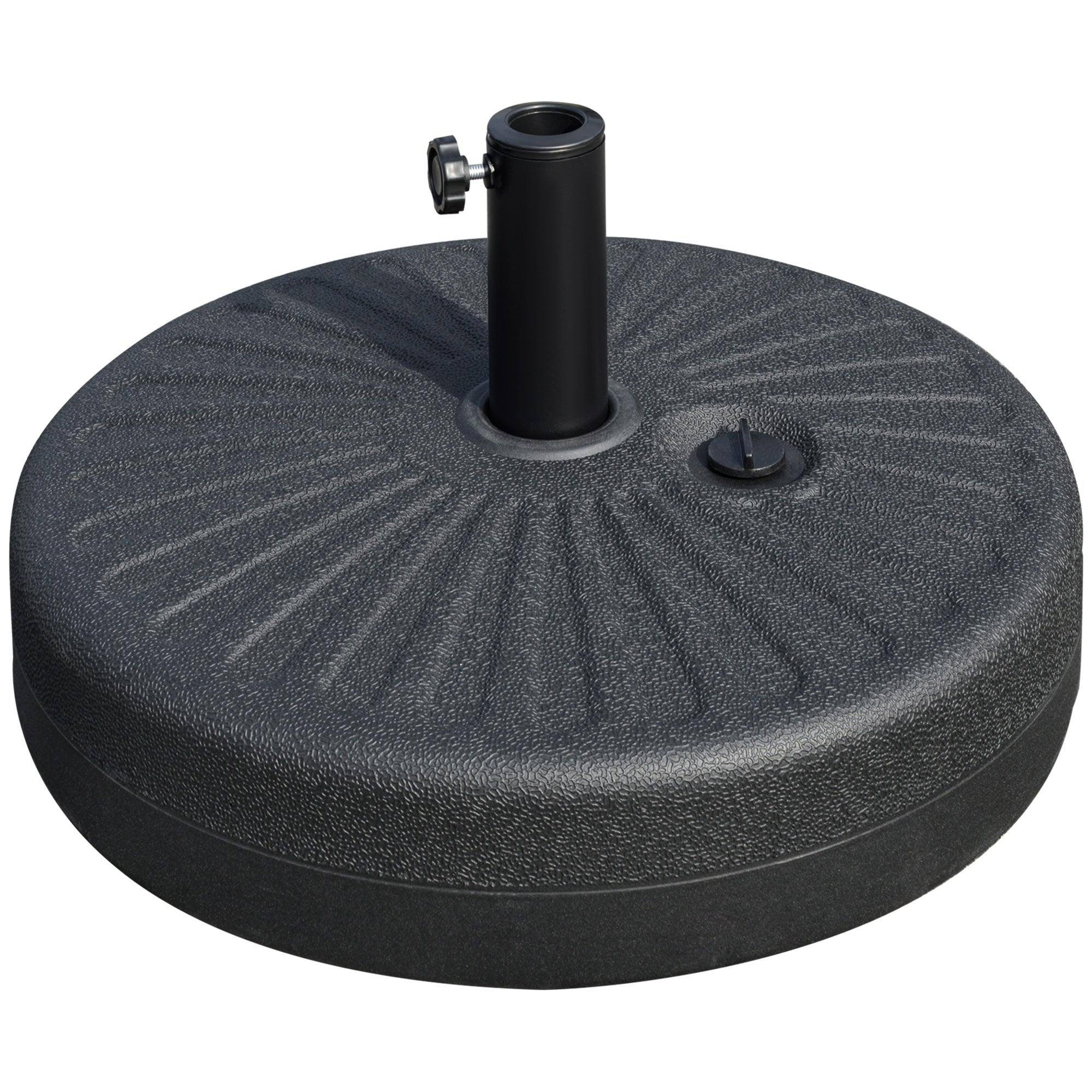 Outsunny 48lb Heavy Duty Patio Umbrella Stand: Water Filled Steel Pole Outdoor Base Black 