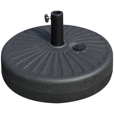 Outsunny 48lb Heavy Duty Patio Umbrella Stand: Water Filled Steel Pole Outdoor Base Black 