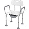 HOMCOM 3-in-1 Shower Chair with Back, Adjustable Bedside Commode, Raised Toilet Seat w/ Rubber Foot Pad for Seniors, Disabled