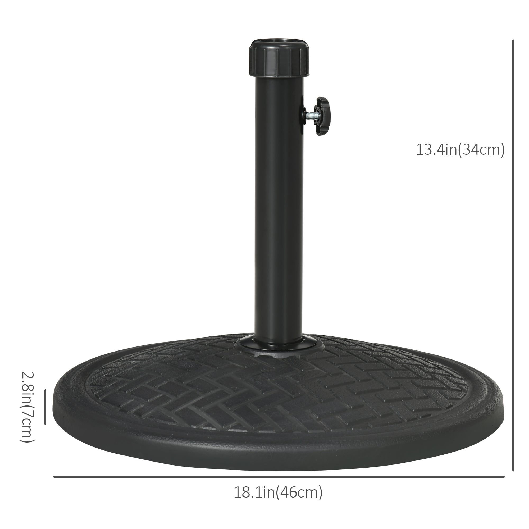 Outsunny 31lb Concrete Patio Umbrella Base: Outdoor Round Weight Stand for Lawn, Deck & Garden, Black 