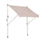 6.6'x5' Manual Retractable Patio Awning Window Door Sun Shade Deck Canopy Shelter Water Resistant UV Protector Beige
