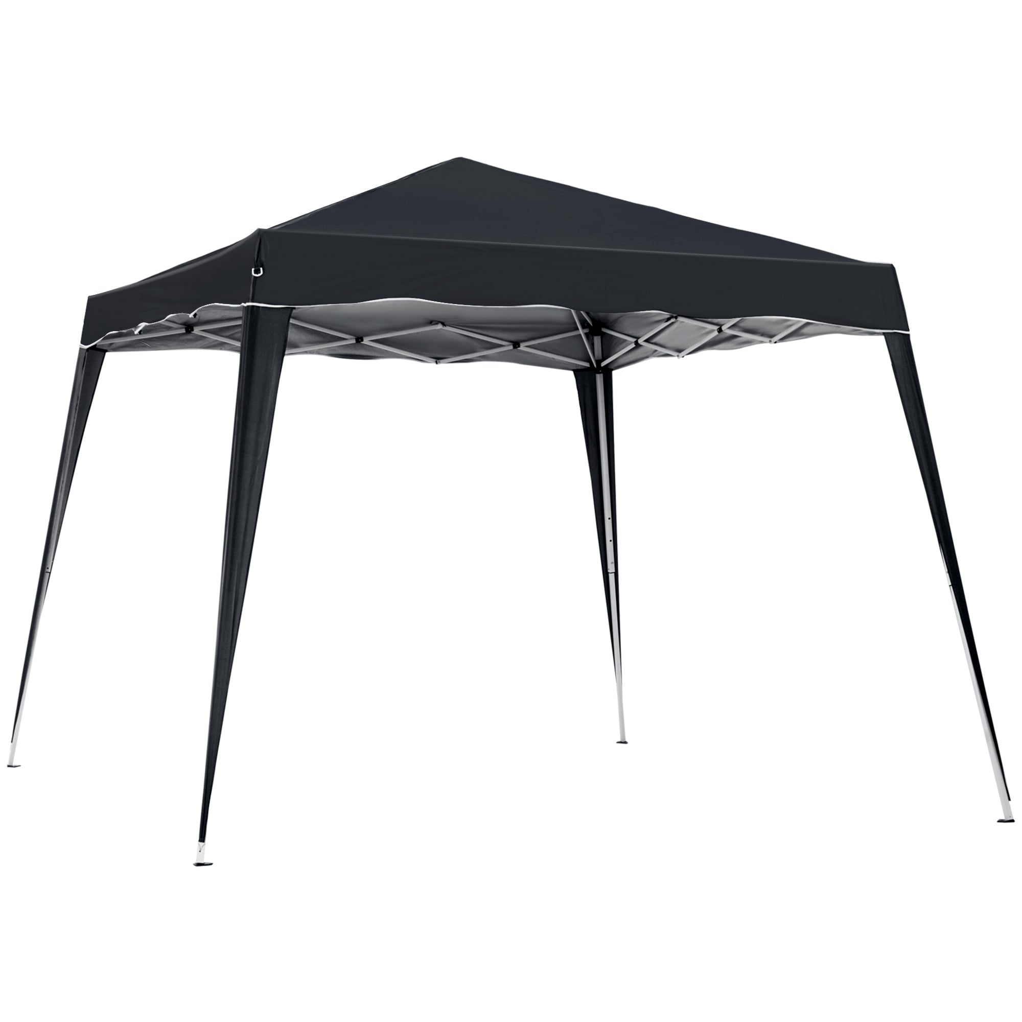 Outsunny 8' x 8' Pop Up Canopy, Outdoor Foldable Tent, Portable Canopy Tent with Carrying Bag for Camping, Party, Picnic, Black 