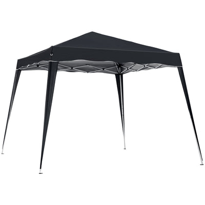 Outsunny 8' x 8' Pop Up Canopy, Outdoor Foldable Tent, Portable Canopy Tent with Carrying Bag for Camping, Party, Picnic, Black 